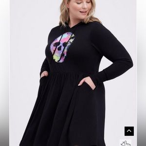 *SOLD* - Torrid Super Soft Hooded Skull Skater Dress